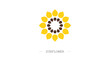 Sunflower logo. Agribusiness emblem. Vector illustration