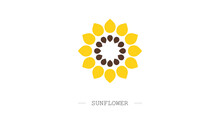 Sunflower Logo. Agribusiness Emblem. Vector Illustration