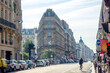 Sunny Summer Street of Paris and a Lot of Parked Cars