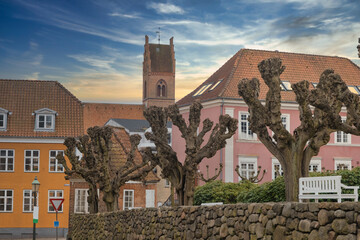 Wall Mural - Viborg ancient streets in the middle of Denmark