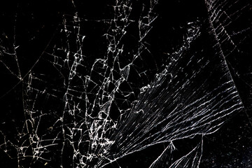 Wall Mural - Broken black glass as background.