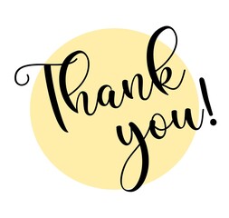 Wall Mural - Thank You Card. Hand Written Lettering for Title, Heading, Photo Overlay, Wedding Invitation, Thank You Message.