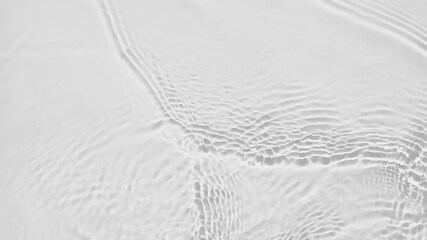 Poster - Up close, top view, Slow motion various waves of the water surface hitting the sun's rays, making them sparkle according to different patterns on a gray background video 4K.