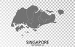 Transparent - Grey Map of Singapore. Vector Eps 10.