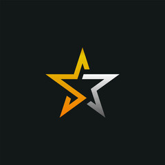 gold silver star logo s