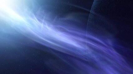 Wall Mural - abstract cosmos light with gas cloud, shiny flickering stars and planet.