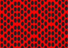 Black Circles On A Red Background. Watermelon. Seamless Background.