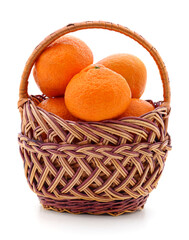 Poster - Wicker basket with oranges.