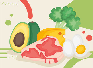 Poster - food symbol group