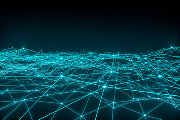 Wall Mural - abstract network concept line connection (3d rendering)