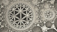 Bizarre 3D Fractal Background With Recursive Structures And Shapes.