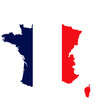© Ruslan YEDEMSKYI - Shape of France with french flag. Version 2. Transparent vector