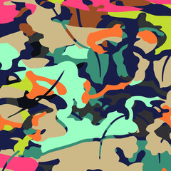 Fashionable camouflage pattern, vector illustration.Military print  Vector wallpaper