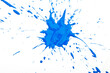 © JackF - Blot and splashes of blue paint isolated on white background