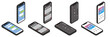 © natsumi - Isometric mobile phones and apps アイソメトリック　スマホとアプリ