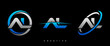 AL Letter Initial Logo Design Template Vector Illustration