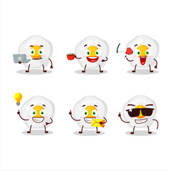 Sticker - Fried egg cartoon character with various types of business emoticons