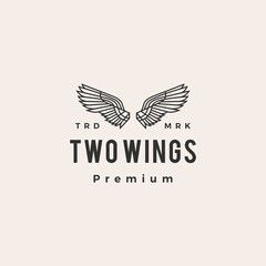 Poster - two wings hipster vintage logo vector icon illustration