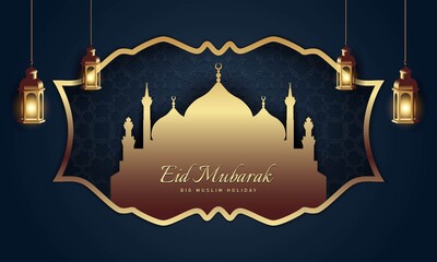 Wall Mural - Eid Mubarak Background Design. Vector Illustration.