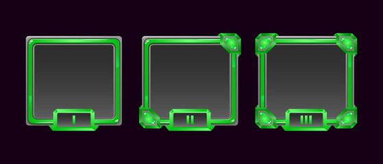 Wall Mural - set of stone jelly game ui border avatar frame with grade for gui asset elements