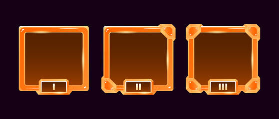 Wall Mural - set of golden jelly game ui border avatar frame with grade for gui asset elements
