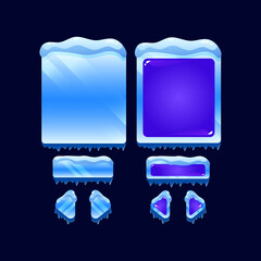 Wall Mural - set of ice winter jelly game ui board pop up template for gui asset elements vector illustration