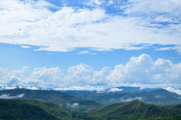 Wall Mural - beautiful mountains in deep forest at thailand.