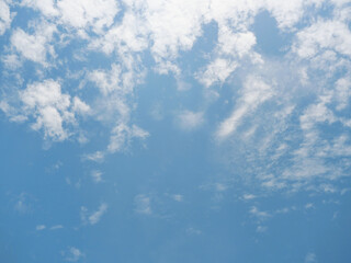 Altocumulus cloud on beautiful blue sky , Fluffy clouds formations at tropical zone