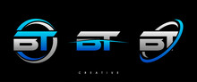BT Letter Initial Logo Design Template Vector Illustration
