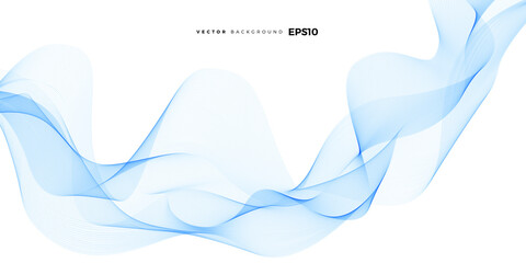 wave vector element with abstract blue lines for website, banner and brochure, curve flow motion ill