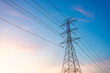 © tong2530 - high-voltage power lines, high voltage electric transmission tower for producing electricity at high voltage electricity poles at the sunset.