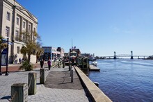 Wilmington USA - 8 March 2015 - Cape Fear River River Front In Wilmington North Carolina USA