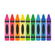 Crayon vector A variety of color crayons arranged Leave space for text.