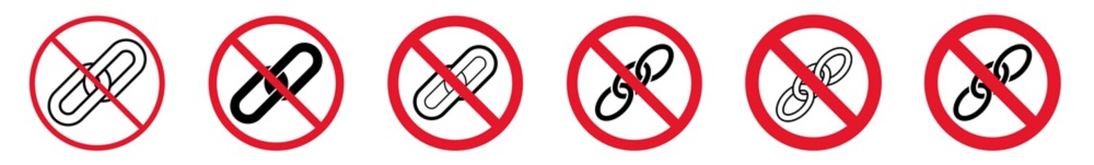 Wall Mural - prohibition sign chain forbidden icon set | chain prohibition signs prohibited vector illustration l