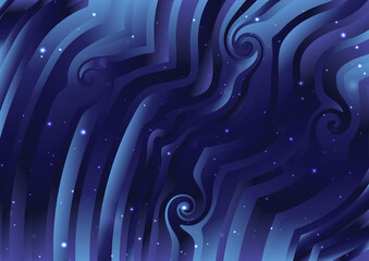 Poster - abstract blue background with stars