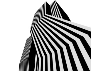 Wall Mural - 3d view of abstract architecture