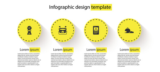 set award cup with baseball ball, baseball arena, card and cap. business infographic template. vecto
