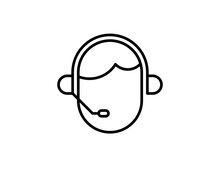 Customer Support Customer Service Agent Or Account Manager Line Art Vector Icon For Apps And Websites