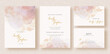 © Monica - Abstract splash with golden shape on wedding invitation card