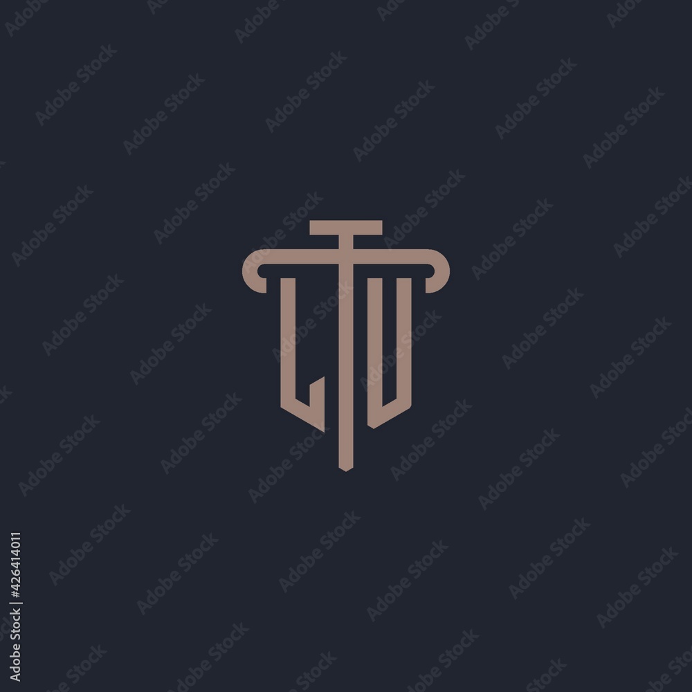 LU initial logo monogram with pillar icon design vector Stock Vector ...
