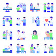  Pack of Health Professionals Flat Concept Icons