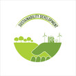 © flyalone - Green city and forest living together design on handshake for sustainability development and eco friendly concept, vector illustration logo design
