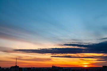 Wall Mural - Sunrise over the city