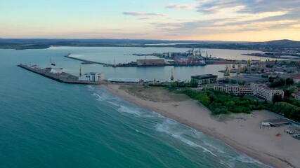 Wall Mural - Aerial view of the port of Bourgas in Bulgaria