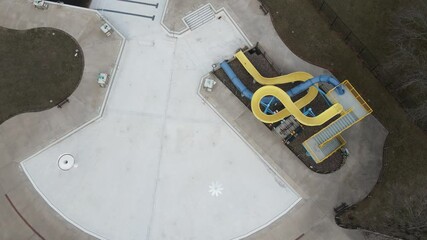 Sticker - An aerial view of an empty pool in La Crosse, Wisconsin in 4K