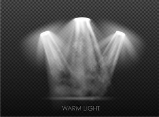 Wall Mural - warm light set of bulb on a transparent background