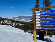 Breckenridge Ski Resort, Colorado : Scenic Winter views at sunny day and trails signs