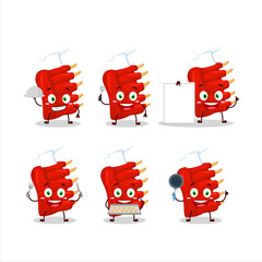 Sticker - Cartoon character of beef ribs with various chef emoticons