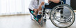 © Danai - Orthopedic doctor checkup knee bone disability wheel chair patient polio person , Disability handicap person health concept