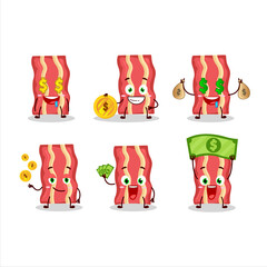 Canvas Print - Bacon cartoon character with cute emoticon bring money